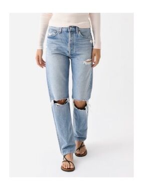 Agolde Light Blue Distressed Relaxed 90s Jeans